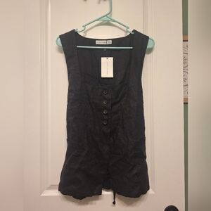 Revolve Faithful The Brand Maya Linen Vest NWT Size 10